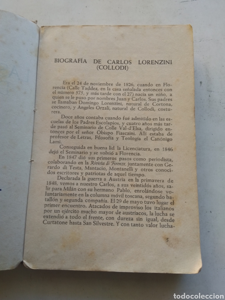 Libros: LAS AVENTURA DE PINOCHO/C.COLLODI - Foto 4