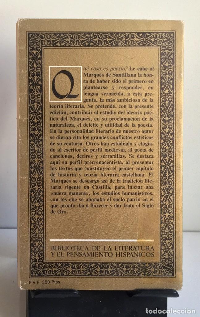 Libros: PROHENIOS Y CARTAS LITERARIAS. Marqu&eacute;s de Santillana - Foto 2