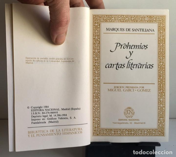 Libros: PROHENIOS Y CARTAS LITERARIAS. Marqu&eacute;s de Santillana - Foto 4