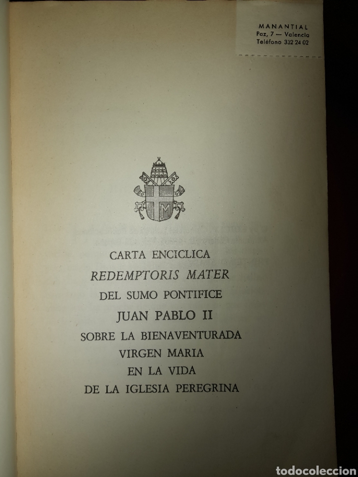 Libros: CARTA ENCICLICA REDEMPTORIS MATER 1987 UNICO? EDICEP - Foto 15