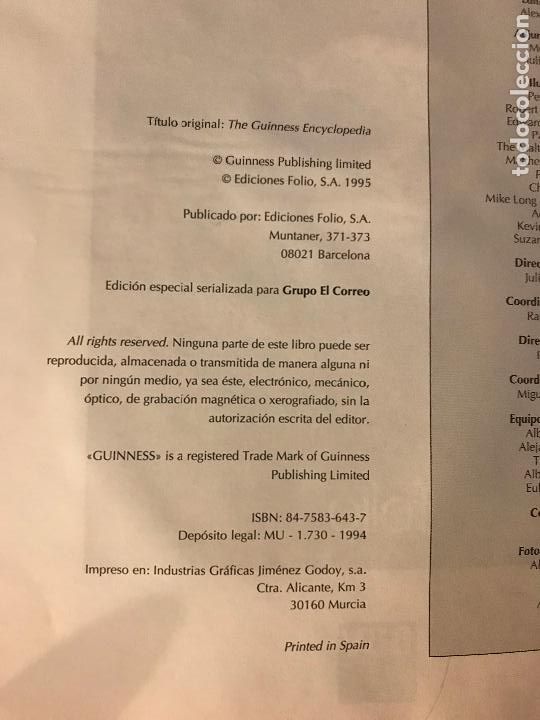 Libros: Enciclopedia tem&aacute;tica Guinness. SUR. PEDIDO M&Iacute;NIMO 5&euro; - Foto 3