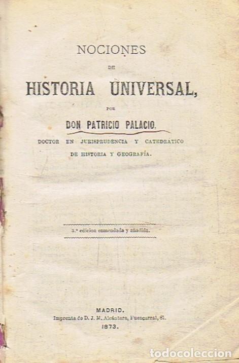 Libros: NOCIONES DE HISTORIA UNIVERSAL. - Palacio. Patricio, - Foto 1