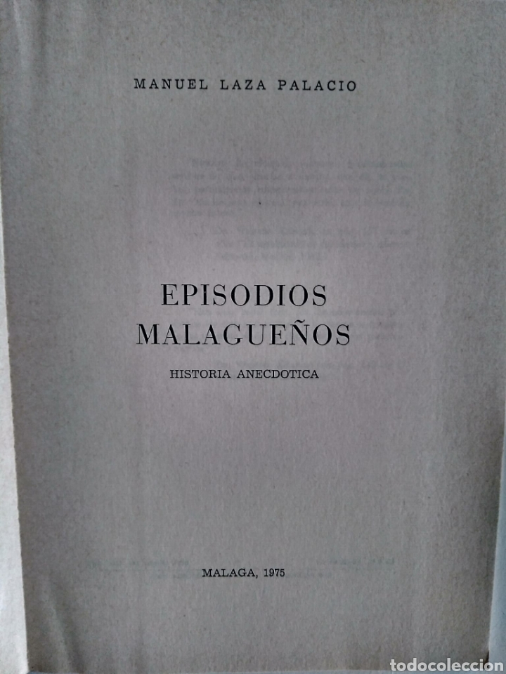 Libros: Episodios malague&ntilde;os / Manuel Laza Palacios - Foto 2