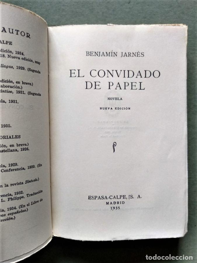 Libros: EL CONVIDADO DE PAPEL. Novela. - JARN&Eacute;S, Benjam&iacute;n. - Foto 2