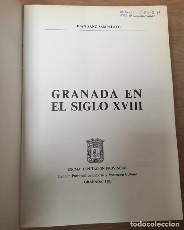 Libros: Libro &ldquo;Granada en el S. XVIII&rdquo; de J. Sanz Sampelayo - Foto 4