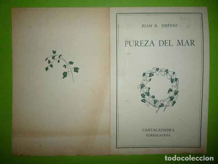 Libros: PUREZA DEL MAR. - JIM&Eacute;NEZ, Juan Ram&oacute;n. - Foto 1