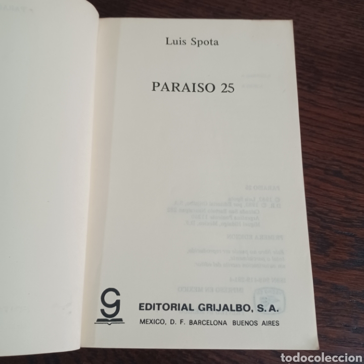 Libros: PARAISO 25 - LUIS SPOTA - Foto 2