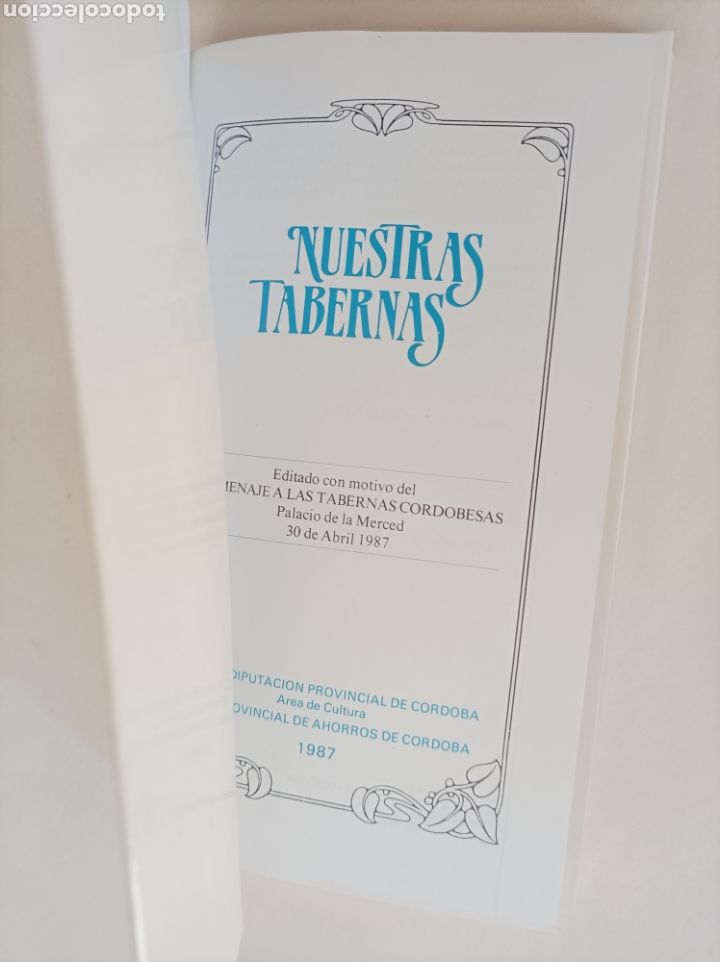Libros: Nuestras tabernas. Diputaci&oacute;n Provincial de C&oacute;rdoba, 1987 - Foto 2