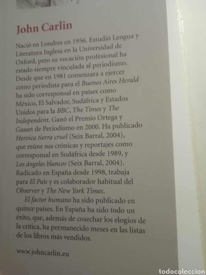 Libros: Barybook C66 El factor humano John Carlin - Foto 3