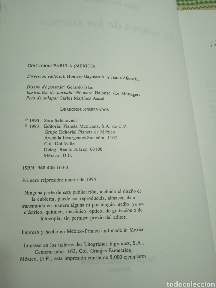 Libros: Barybook 303. . La se&ntilde;ora de los sue&ntilde;os Sara sefchovich - Foto 4