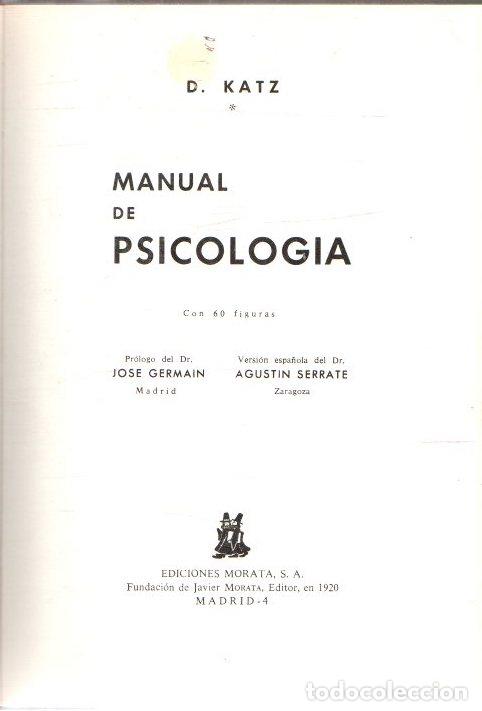 Libros: Manual de Psicolog&iacute;a - Katz, D. - Foto 1