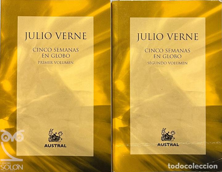 Libros: Cinco semanas en globo - 2 Vols. - Julio Verne - Foto 1