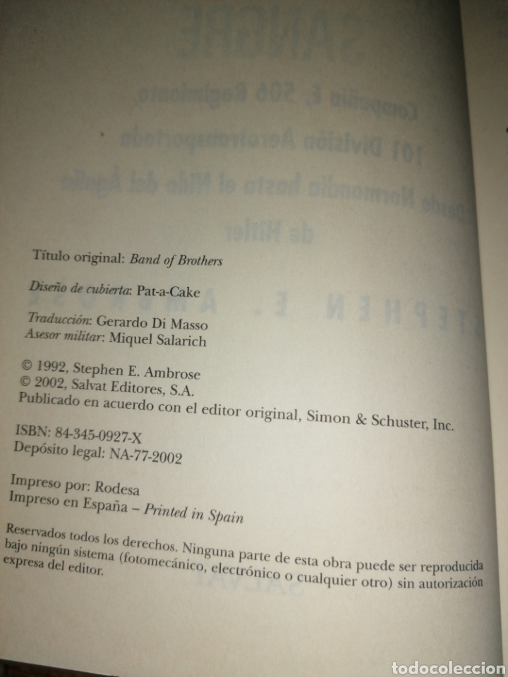 Libros: HERMANOS DE SANGRE - STEPHEN E. AMBROSE - Foto 3