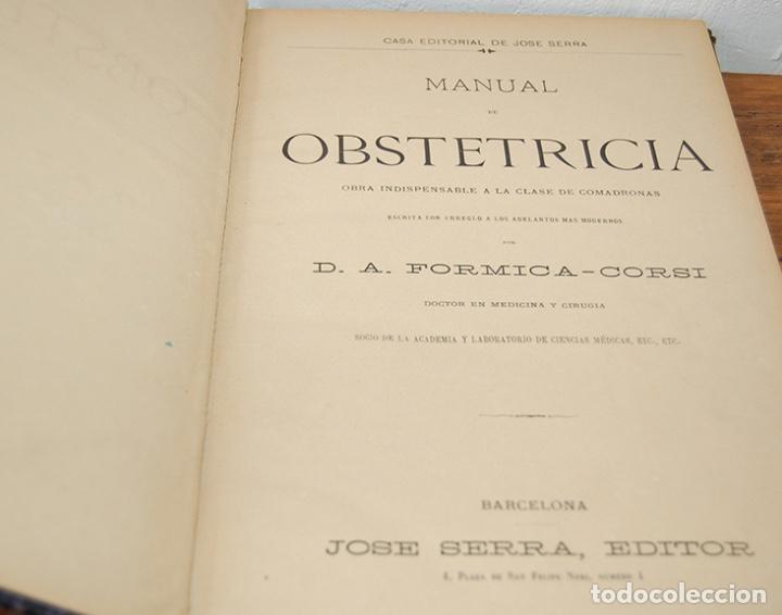 Libros: MANUAL DE OBSTETRICIA. Obra indispensable a la clase de comadronas - D.A. FORMICA-CORSI - Foto 2