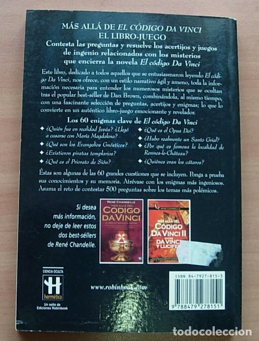 Libros: Libro EL JUEGO DEL CODIGO DA VINCI de RENE CHANDELLE Ediciones Robinbook 2005 - Foto 2