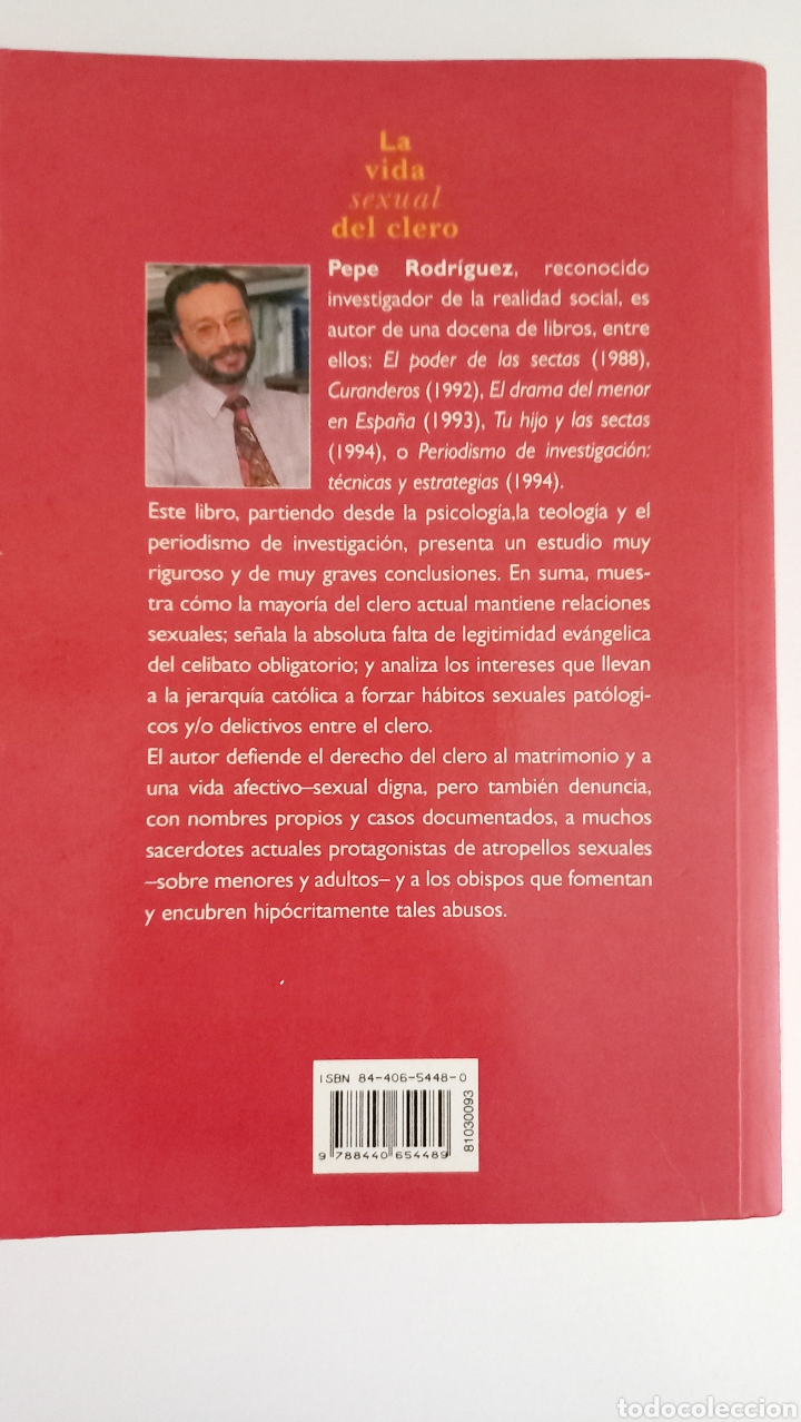 Libros: LA VIDA SEXUAL DEL CLERO. PEPE RODR&Iacute;GUEZ - Foto 2