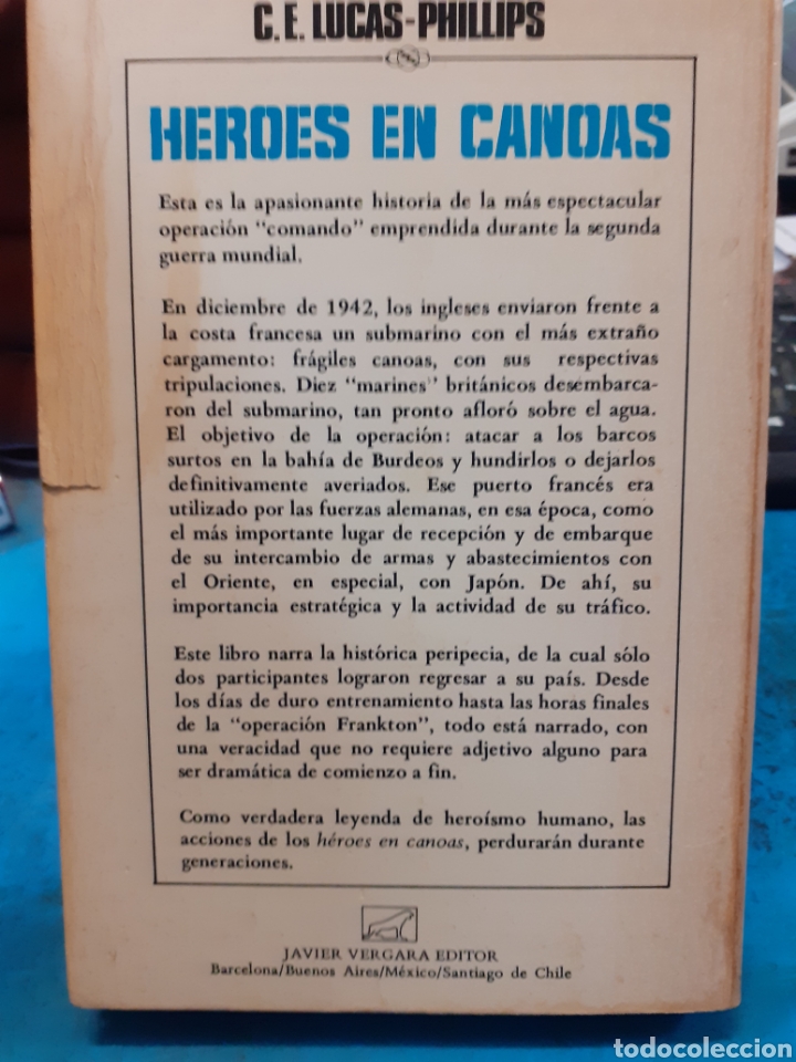 Libros: HEROES EN CANOAS - LUCAS PHILLIPS,C.E. - Foto 2