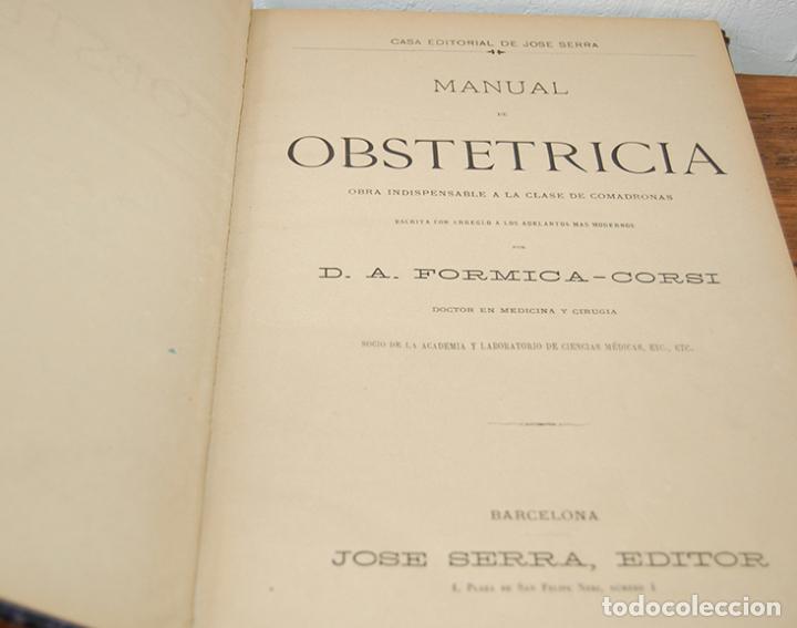 Libros: MANUAL DE OBSTETRICIA. Obra indispensable a la clase de comadronas - D.A. FORMICA-CORSI - Foto 5
