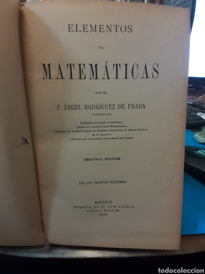 Libros: ELEMENTOS DE MATEMATICAS - RODRIGUEZ DE PRADA, Angel. - Foto 1