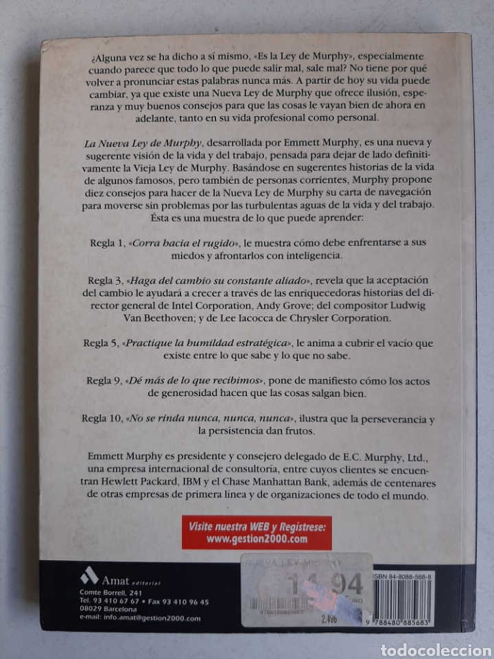 Libros: LA NUEVA LEY DE MURPHY - Emmett C. Murphy - Foto 2