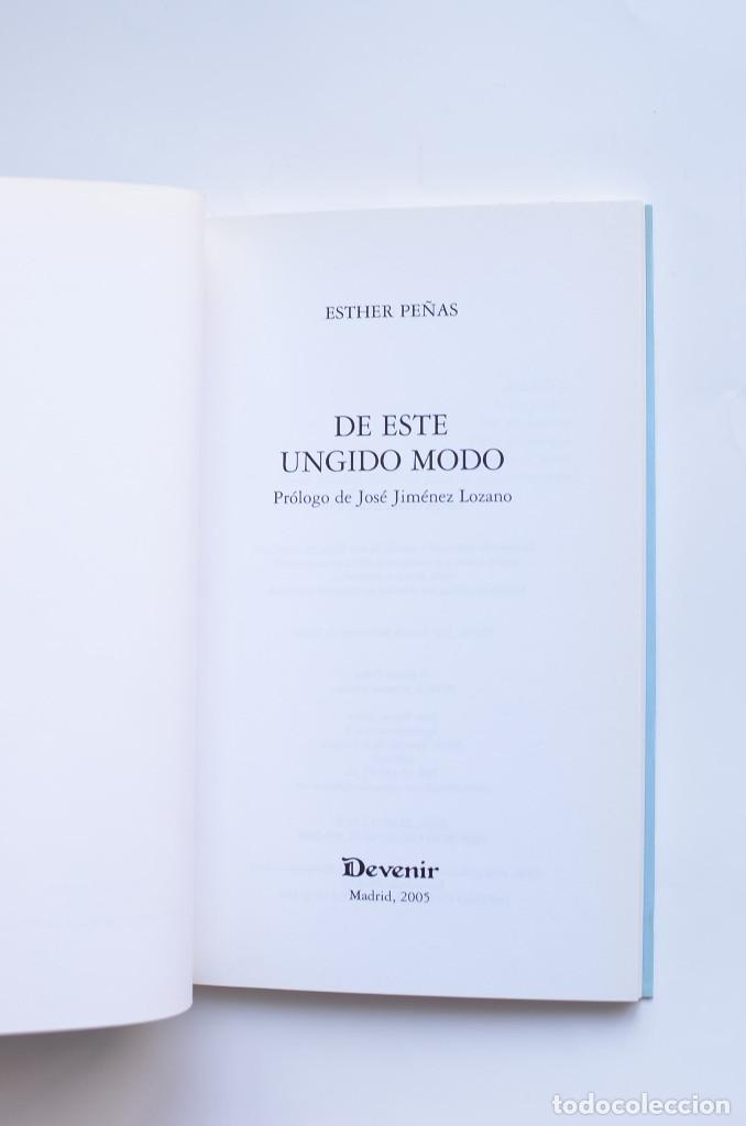 Libros: De este ungido modo - PE&Ntilde;AS, Esther - Foto 2