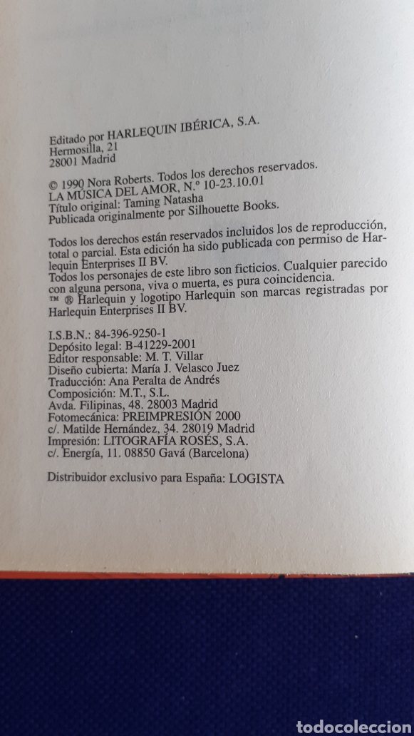 Libros: MUSICA DEL AMOR, NORA ROBERTS, ESTADO BUENO - Foto 3