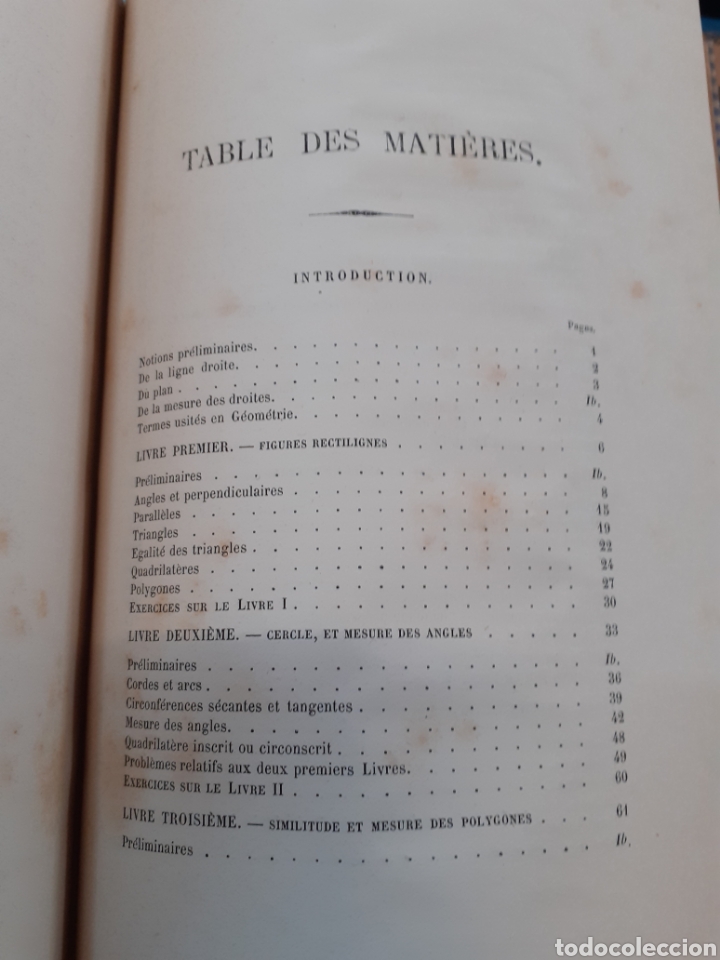 Libros: ELEMENTS DE GEOMETRIE. Matem&aacute;ticas . A&ntilde;o 1868 - CATALAN,Eugene - Foto 2