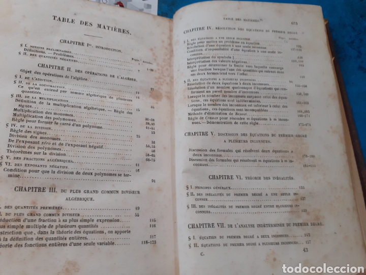 Libros: LE&Ccedil;ONS D&acute;ALGEBRE. Matem&aacute;ticas. A&ntilde;o 1854 - CIRODDE,P.L. - Foto 2