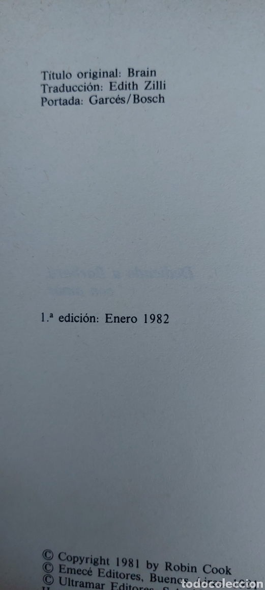 Libros: Libro Cerebro -Robin Cook- 1&deg; Edicion (Lote A) - Foto 5