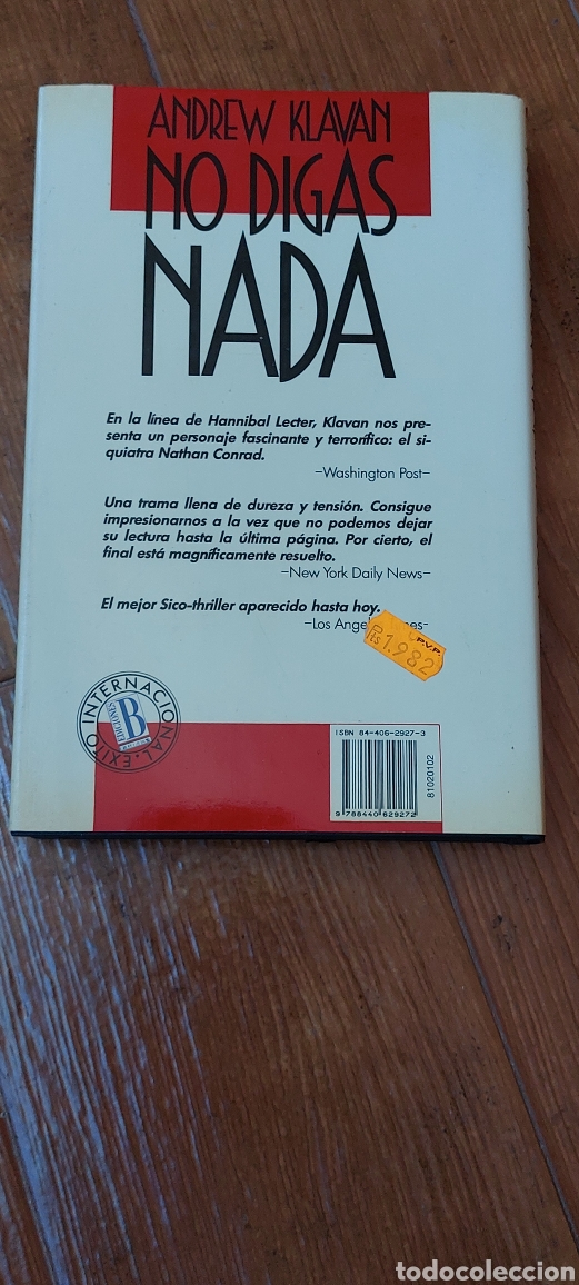 Libros: Libro No digas nada -Andrew Klavan- 1&deg; Edicion (Lote A) - Foto 2