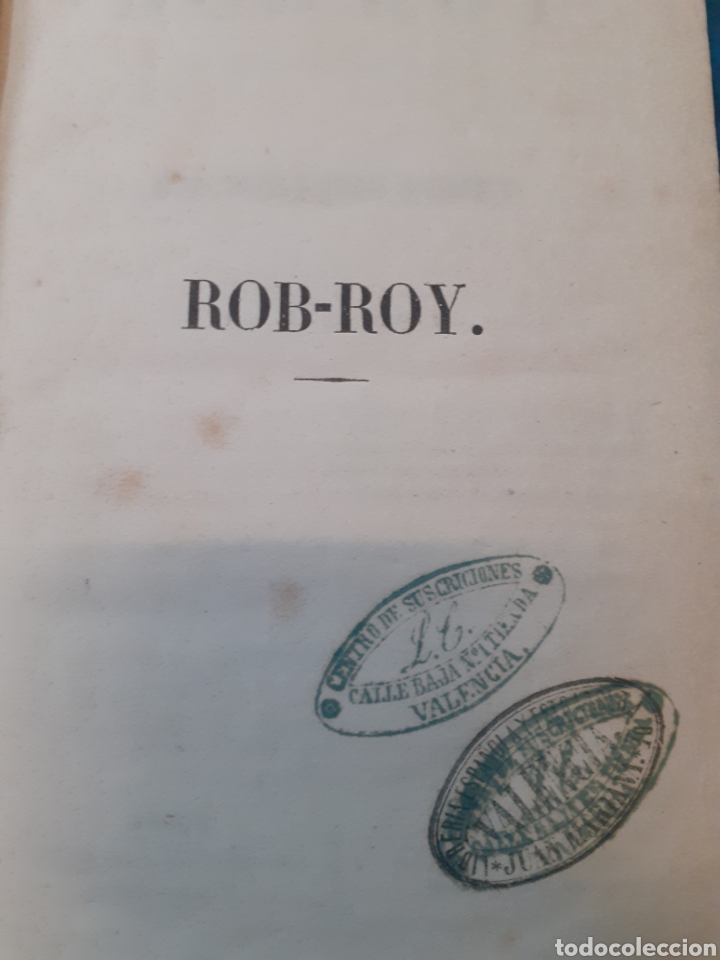Libros: ROB ROY. 1&ordf; Edici&oacute;n espa&ntilde;ola. A&ntilde;o 1858 - SCOTT,Walter - Foto 2