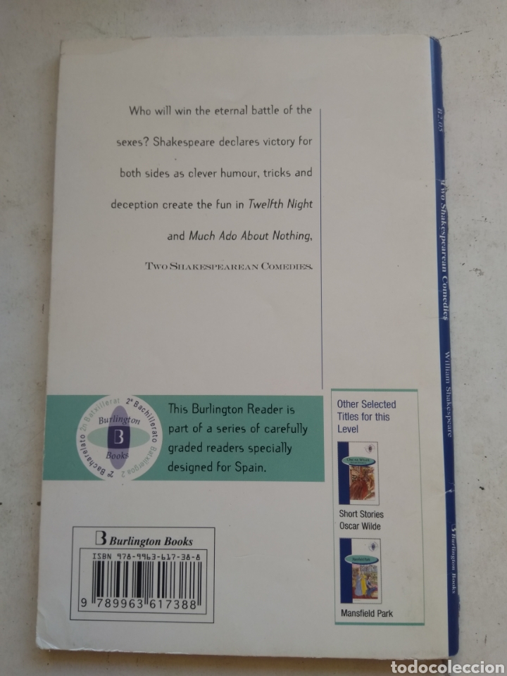 Libros: TWO SHAKESPEAREAN COMEDIES (INGL&Eacute;S)/SHAKESPEARE - Foto 2