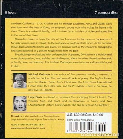 Libros: DIVISADERO. 7 CD. READ BY HOPE DAVIS. - Ondaatje. Michael, / Hope Davis. - Foto 2