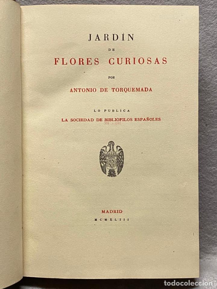 Libros: JARD&Iacute;N DE FLORES CURIOSAS. - TORQUEMADA, ANTONIO DE. - Foto 2