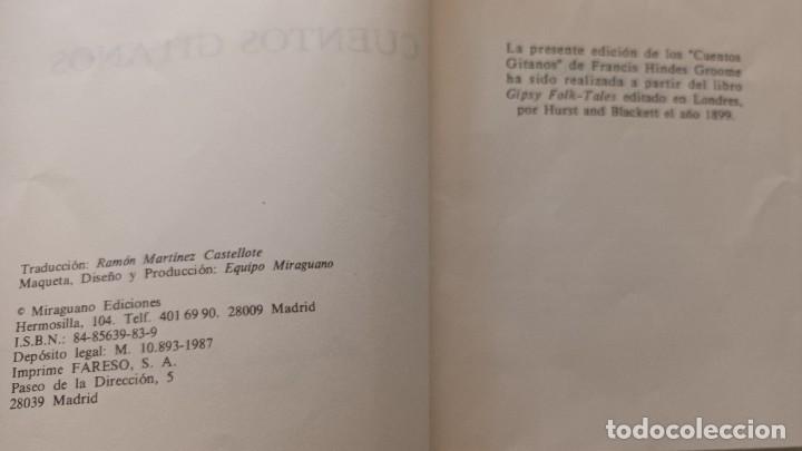 Libros: CUENTOS GITANOS - FRANCIS HINDES GROOME - 1&ordf; EDIC- 1987 - Foto 2