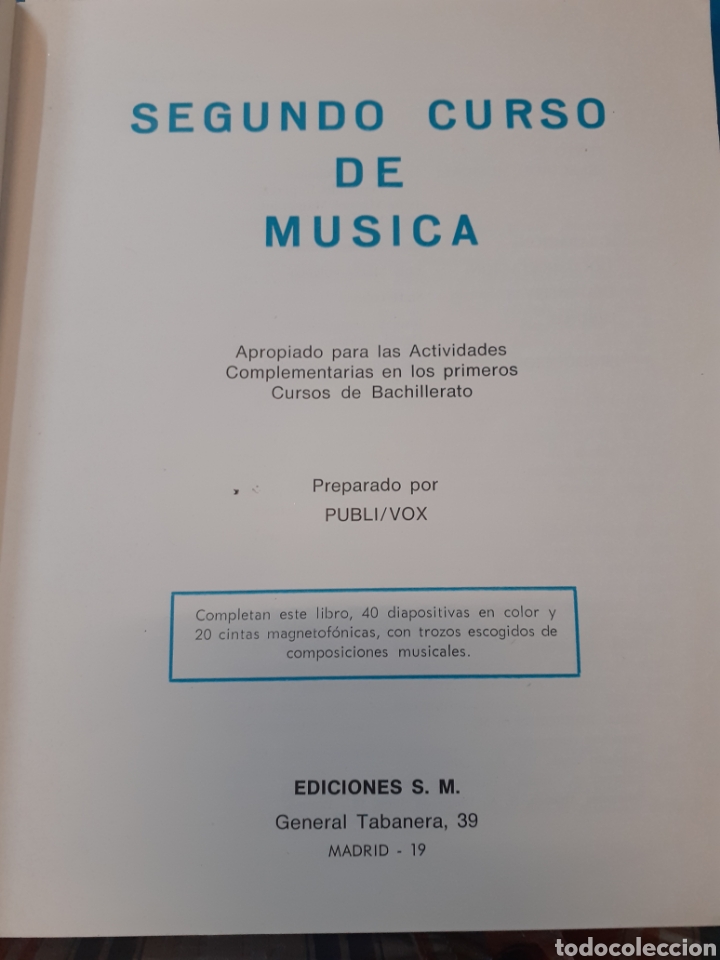 Libros: SEGUNDO CURSO DE MUSICA. Ediciones S.M. - PUBLI/VOX - Foto 4