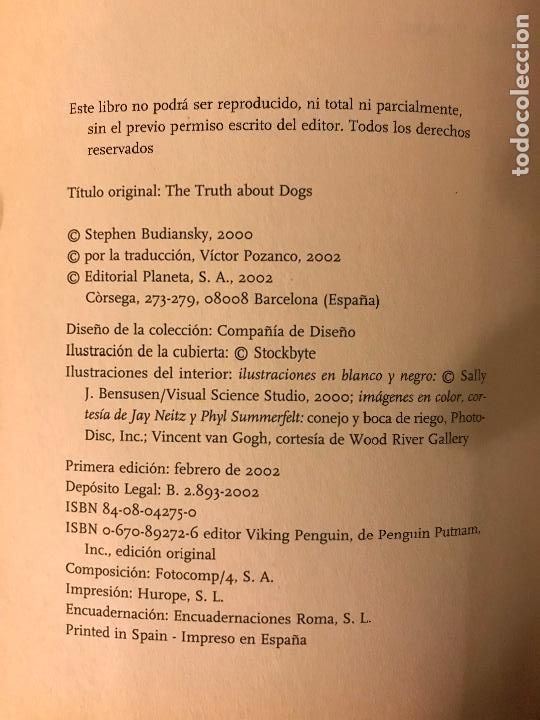Libros: La verdad sobre los perros. Stephen Budiansky. PEDIDO M&Iacute;NIMO 5&euro; - Foto 3