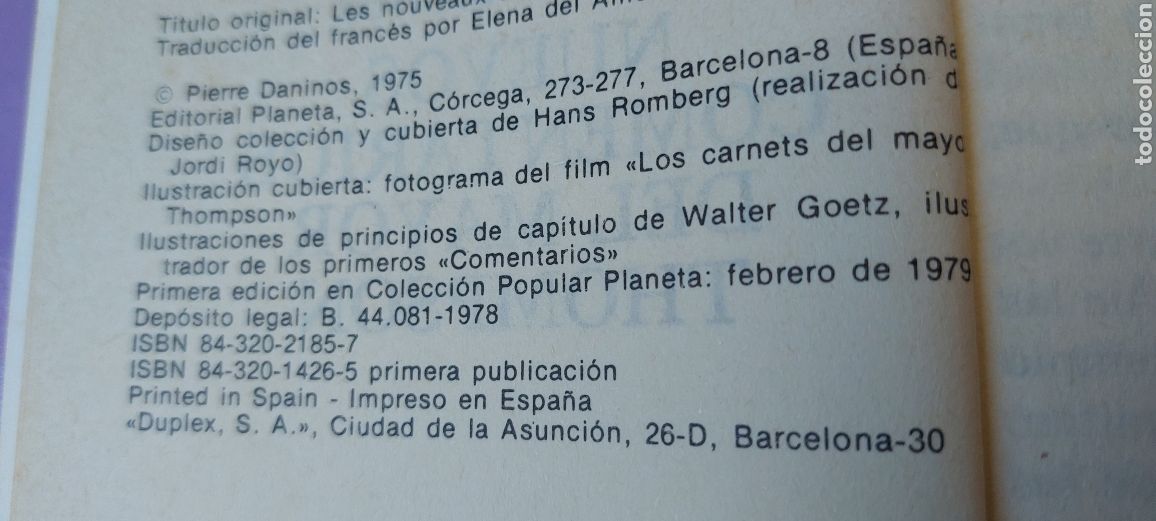 Libros: Libro Nuevos comentarios del Mayor Thompson 1&deg; Edicion -Pierre Daninos- (Lote A) - Foto 7