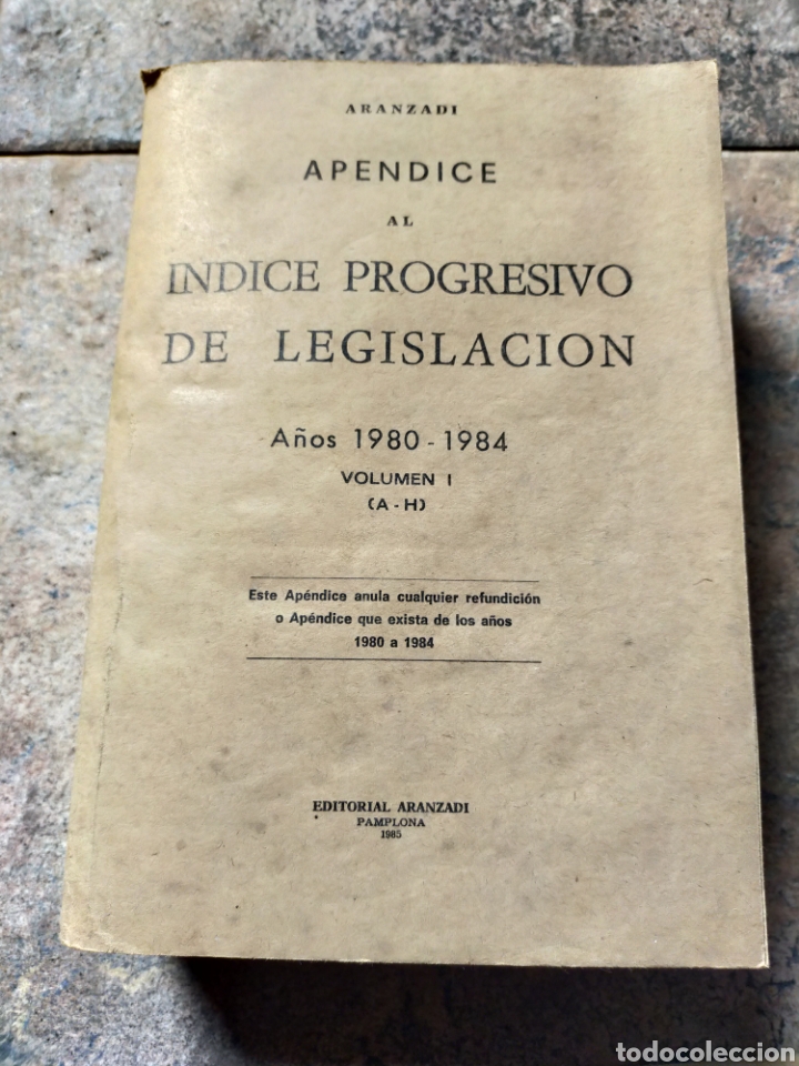 Libros: &Iacute;ndice Progresivo de legislacion - Foto 1
