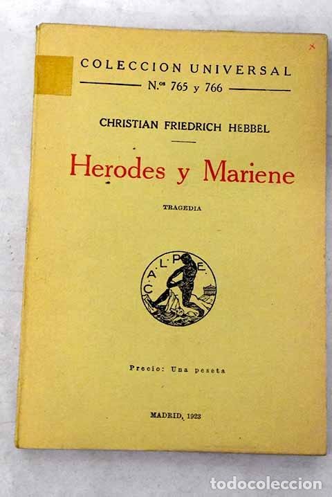 Libros: Herodes y Mariene: Tragedia.- Hebbel, Friedrich - Foto 1