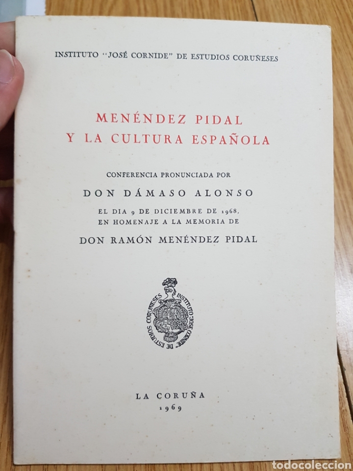 Libros: Menendez Pidal y la cultura espa&ntilde;ola. (L1)