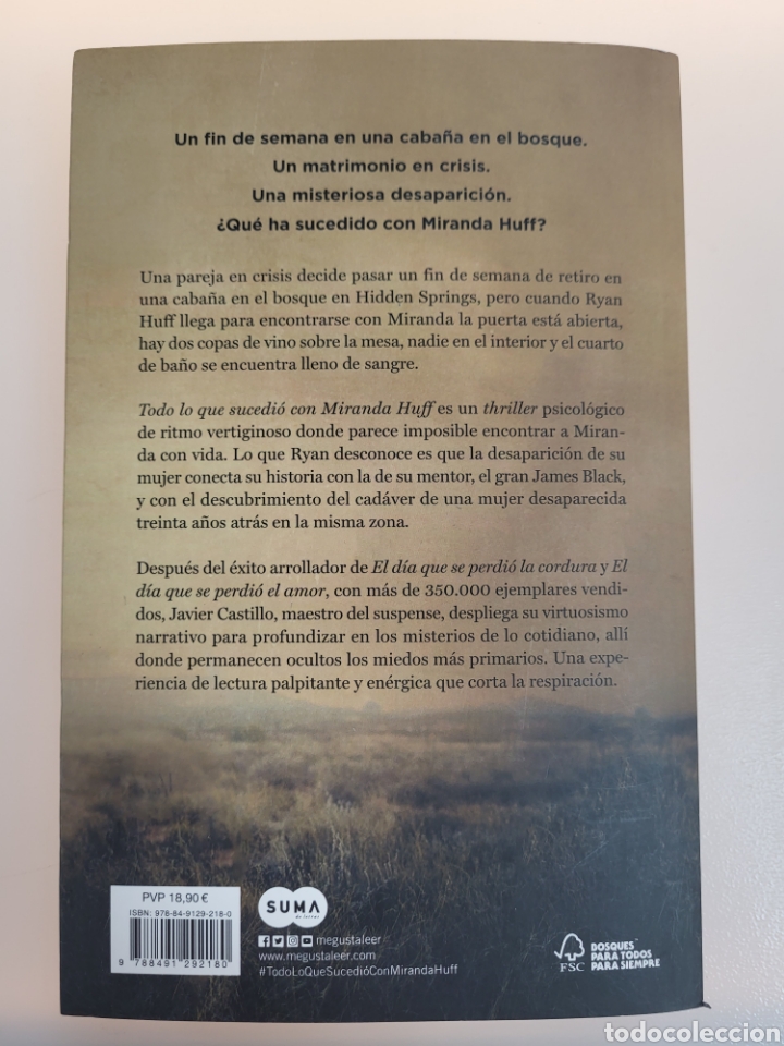 Libros: JAVIER CASTILLO .TODO LO QUE SUCEDI&Oacute; CON MIRANDA HUFF.☆ - Foto 2