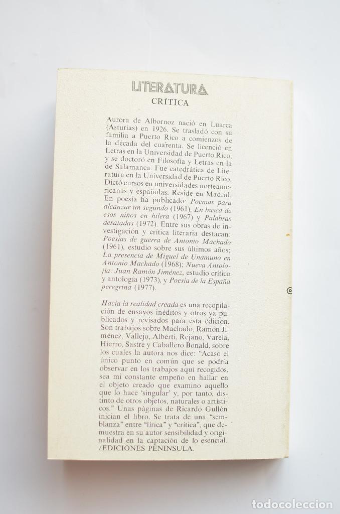 Libros: Hacia la realidad creada - ALBORNOZ, Aurora de - Foto 5