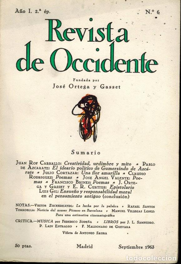 Libros: REVISTA DE OCCIDENTE. A&Ntilde;O I, 2&ordf; &Eacute;POCA N&ordf; 6 - Foto 1