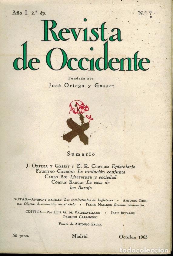 Libros: REVISTA DE OCCIDENTE. A&Ntilde;O I, 2&ordf; &Eacute;POCA N&ordf; 7 - Foto 1