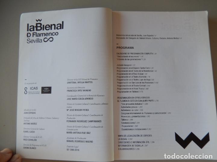 Libros: LA BIENAL DE FLAMENCO - SEVILLA 2016 - PROGRAMA LIBRO - 208 P&Aacute;GINAS. - Foto 3