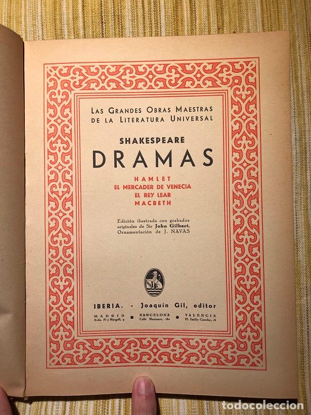 Libros: Dramas. Hamlet / El mercader de Venecia / El rey Lear / Macbeth - Shakespeare - Foto 2