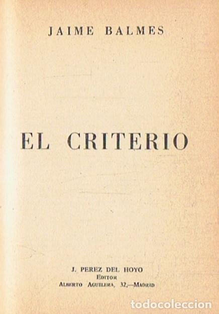 Libros: EL CRITERIO. - Balmes. Jaime, - Foto 1