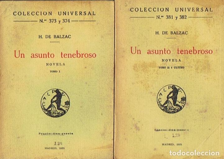 Libros: UN ASUNTO TENEBROSO. 2 Tomos. - Balzac. H. de, - Foto 1