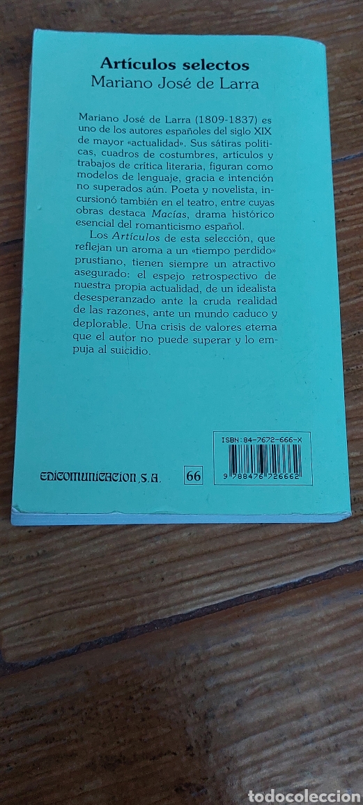 Libros: Libro Art&iacute;culos Selectos -Mariano Jose de Larra- - Foto 3